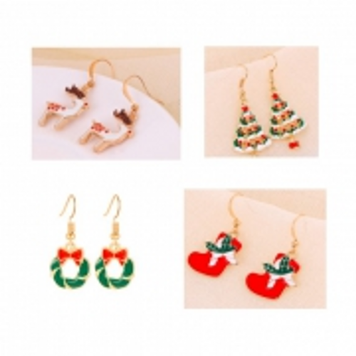 XMAS EARRINGS 4ASST DESIGNS 2PC SET