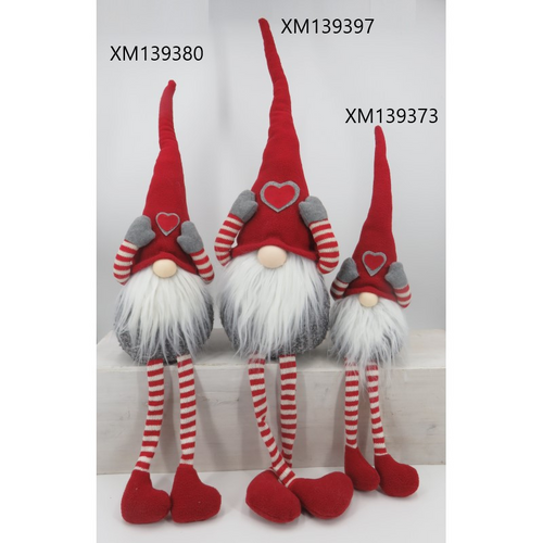 FABRIC GNOME STRIPY LONG LEGS 15X12X62CM