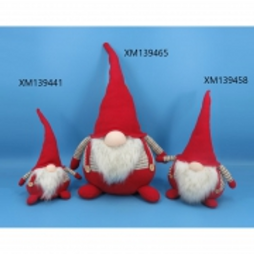 FABRIC GNOME SITTING 21X12X34CM