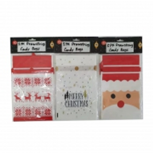 XMAS CANDY BAG 5PK 23X14.5CM 3ASST DESIGNS  (1 design per pack)