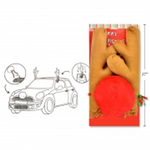 DELUXE REINDEER CAR COSTUME SET 3PCS + 15.24CM FRONT GRILL NOSE
