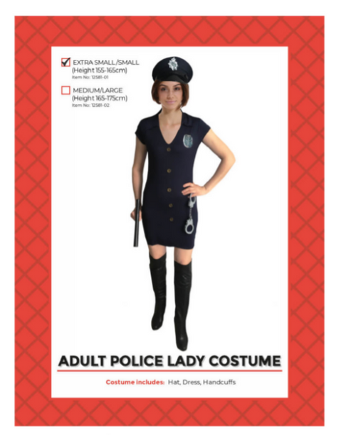 Adult Police Lady Costume (XS/S)