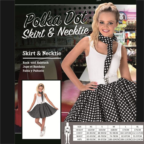 BLACK POLKA DOT SKIRT & NECKTIE