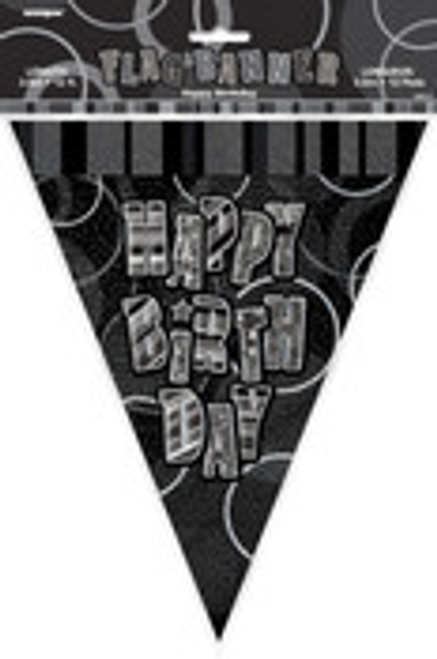 GLITZ BLACK FLAG BANNER - H/B