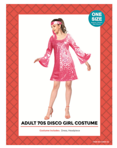 Adult Disco Dress (Pink)