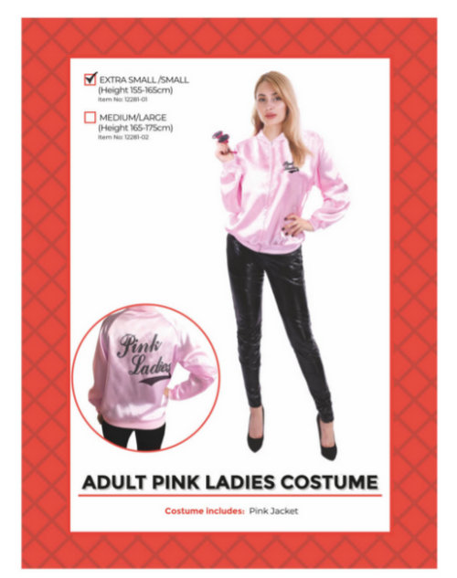 Adult Fifties Pink Jacket Costume (S/M)