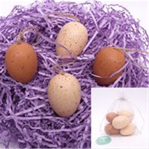 6PK PLASTIC EGGS IN ORGANZA