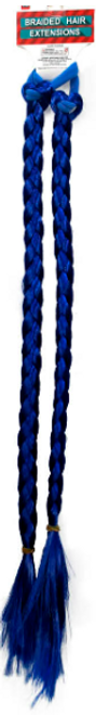 Long Coloured Braided Hair Extension (Blue)