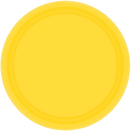 Ppr Plates 9in/23cm Rnd 20CT* Yellow Sunshine