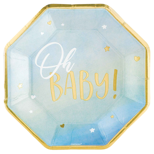 Oh Baby Boy 10 1/2in/26cm Shp Plates Met