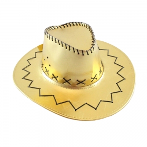 METALLIC  GOLD  COWBOY HAT WITH HEADER CARD