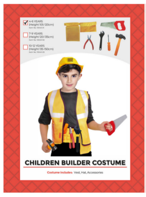 Children Builder Costume (S) (4-6 years)