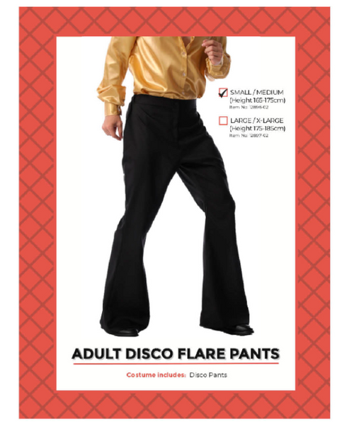 Adult Disco Pants (S/M) Black