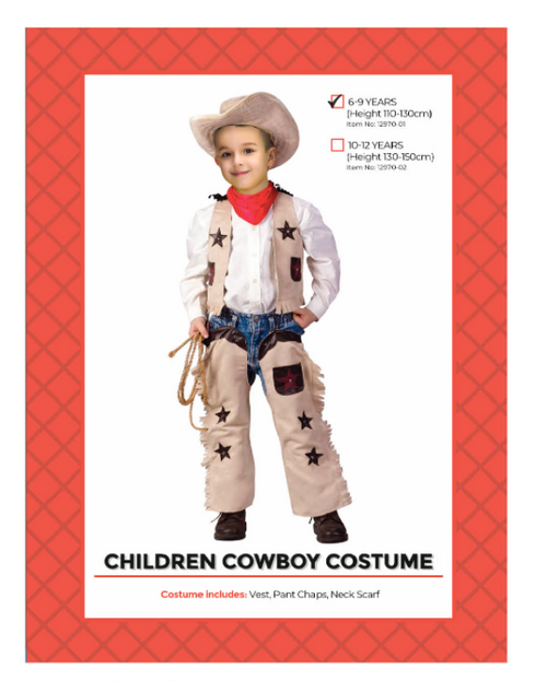 Children Cowboy Costume 6-9 years