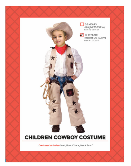 Children Cowboy Costume  10-12 years