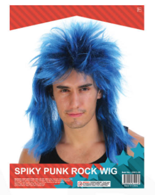 Spiky Long Wig (Blue / Black)