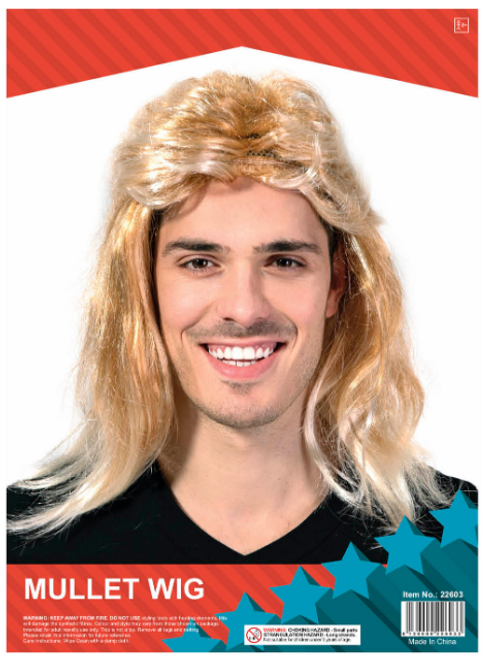 Mens Mullet Wig (Dirty Blonde)