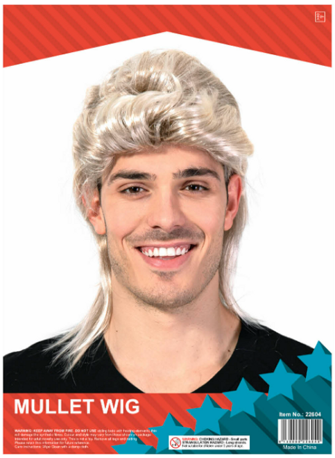 Mens Mullet Wig (Blonde)