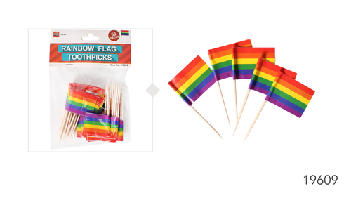 Rainbow Mardi Gras Toothpicks (50pk)