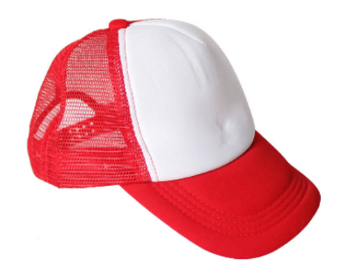 Baseball Cap with white front (Red)