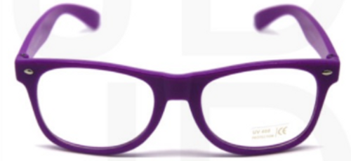 Party Glasses Wayfarers Clear (Purple)