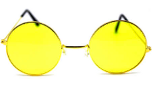 Party Glasses Hippie (S) (Yellow)