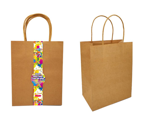 3PK Craft DIY Gift Bags - 20CM x 25.5CM x 12CM