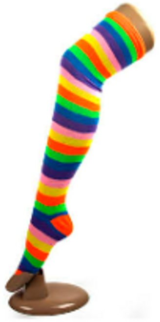 Over The Knee Socks (Rainbow Neon Stripe)