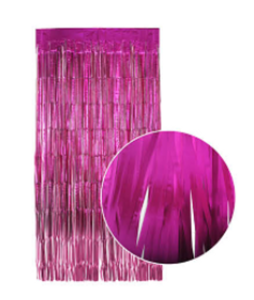 Matte Tinsel Curtain (Hot Pink)