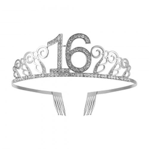  AGE  16 DIAMANTE TIARA IN PVC BOX