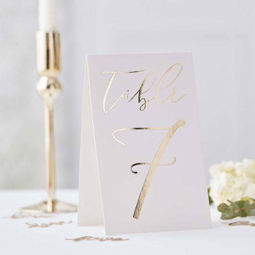 GR Gold Wedding Table Numbers