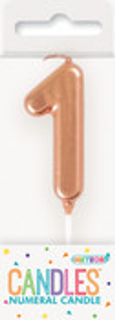 MINI ROSE GOLD NUMERAL CANDLE NO. 1