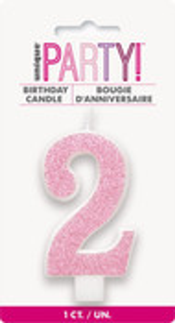NUMERAL CANDLE 2 - PINK