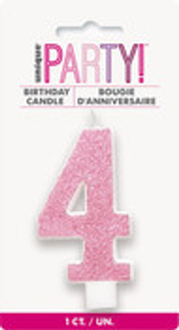 NUMERAL CANDLE 4 - PINK