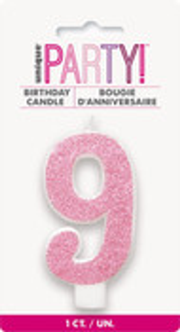 NUMERAL CANDLE 9 - PINK