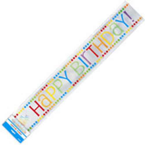 RAINBOW B/DAY FOIL BANNER 12ft