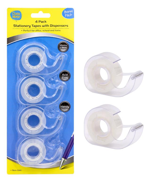 4PK Mega Value Stationery Tape Dispensers