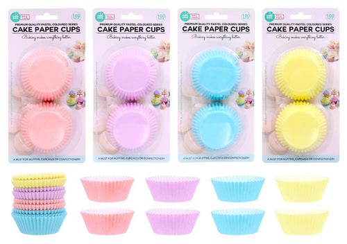 100PK Cake Paper Cups-Pastel Coloured Series