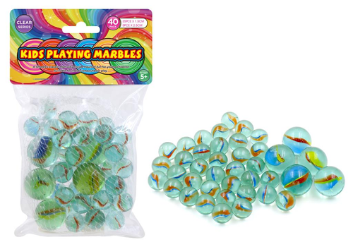 Kids Playing Marbles-Assorted Pack-Clear Glass Series