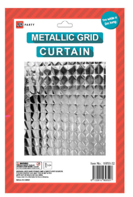 Metallic Block Curtains (Silver)