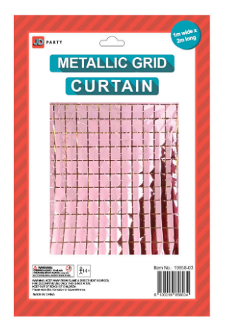 Metallic Block Curtains (Pink Gold)