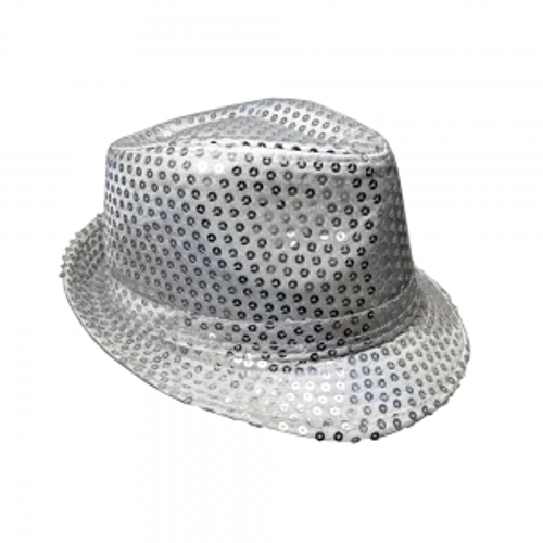 SEQUIN FEDORA SILVER