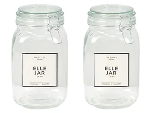 ELLE 1.5L SQR GLA CLIP JAR