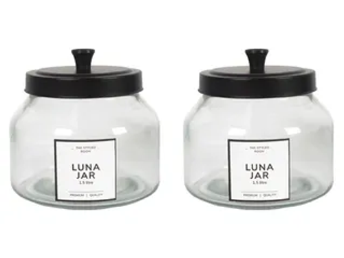 LUNA 1.5L COOKIE JAR BLACK LID