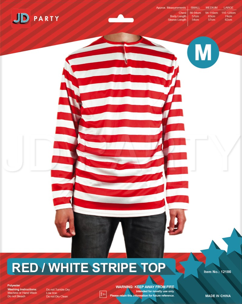 Adult Red & White Stripe Top (M)