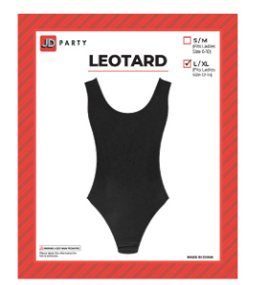 80s Leotard (Plain colours) (Black) (L/XL)