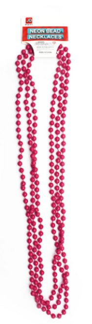 Neon Beaded Necklace (Red)3pk