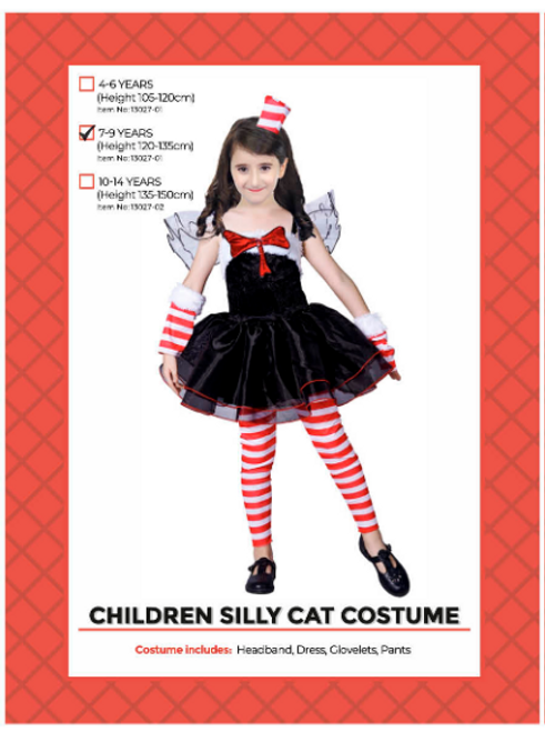 Children Silly Cat girl Dress 6-9 years