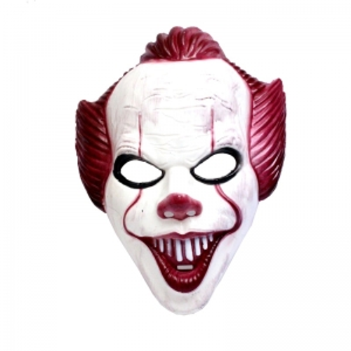 EVIL GRINNING CLOWN MASK W/HEADER CARD 24X30 CM EVIL GRINNING CLOWN MASK W/HEADER CARD 24X30 CM
