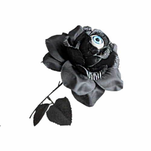 BLACK ROSE W/EYE BALL 42CM BLACK ROSE W/EYE BALL 42CM